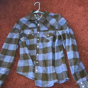 Blue and black flannel
